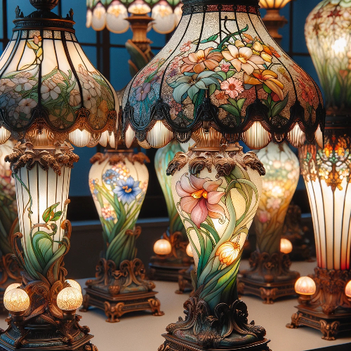  Lampes Art Nouveau Motifs Floraux